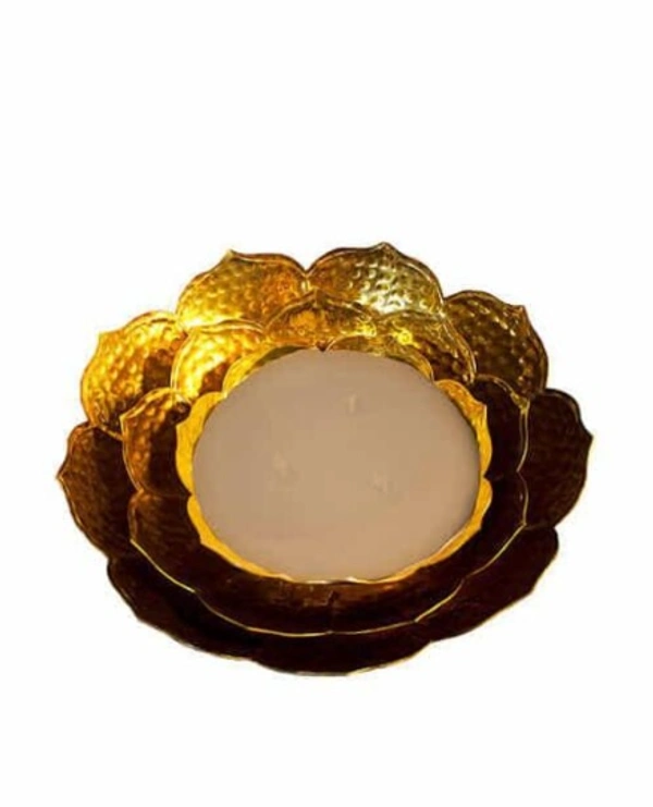 URLI HANDICRAFTS  GOLDEN COLOR BOWL FOR FLOATING FLOWER  Set of 3 -  , Golden, Iron, Set of 3